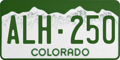 CO license plate ALH250