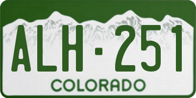 CO license plate ALH251