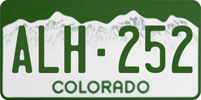 CO license plate ALH252