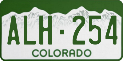 CO license plate ALH254