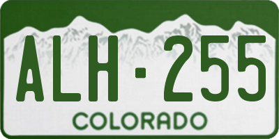 CO license plate ALH255