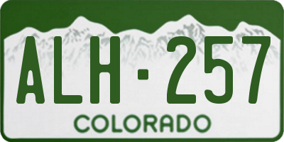 CO license plate ALH257