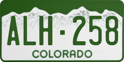 CO license plate ALH258