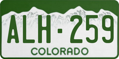 CO license plate ALH259