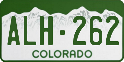 CO license plate ALH262