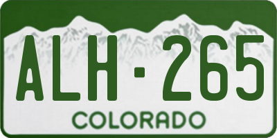 CO license plate ALH265