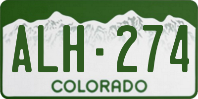 CO license plate ALH274