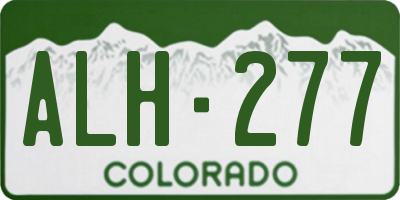 CO license plate ALH277