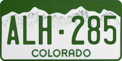 CO license plate ALH285
