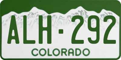CO license plate ALH292