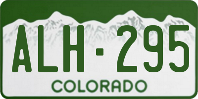 CO license plate ALH295