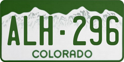 CO license plate ALH296