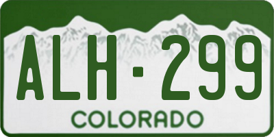 CO license plate ALH299