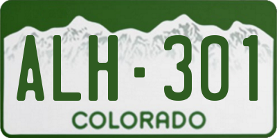 CO license plate ALH301
