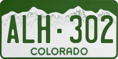 CO license plate ALH302