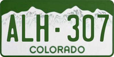CO license plate ALH307