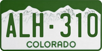 CO license plate ALH310