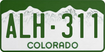CO license plate ALH311