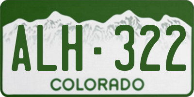 CO license plate ALH322