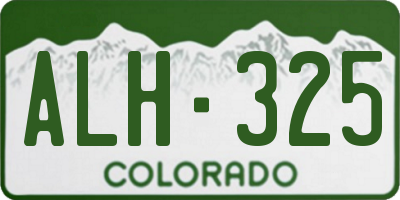 CO license plate ALH325