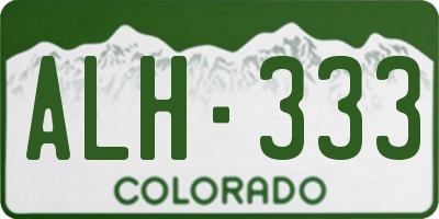 CO license plate ALH333