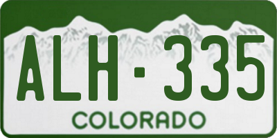 CO license plate ALH335