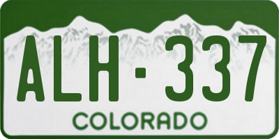 CO license plate ALH337