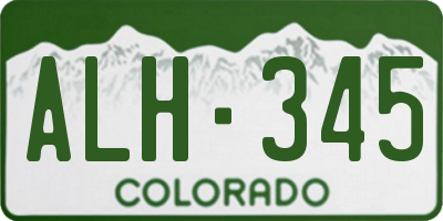 CO license plate ALH345