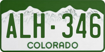 CO license plate ALH346