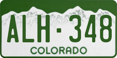 CO license plate ALH348