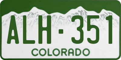 CO license plate ALH351