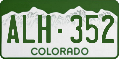 CO license plate ALH352