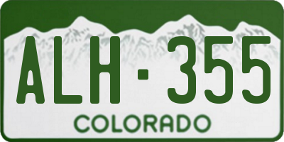 CO license plate ALH355