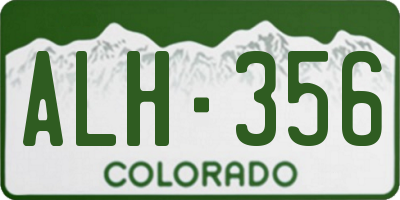 CO license plate ALH356