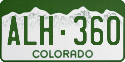 CO license plate ALH360