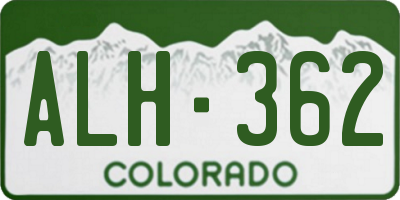 CO license plate ALH362