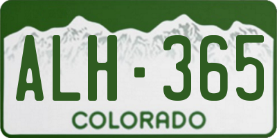 CO license plate ALH365