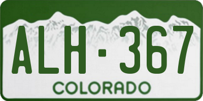 CO license plate ALH367