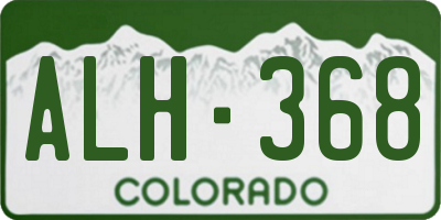 CO license plate ALH368