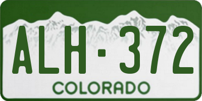 CO license plate ALH372