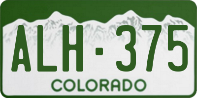CO license plate ALH375