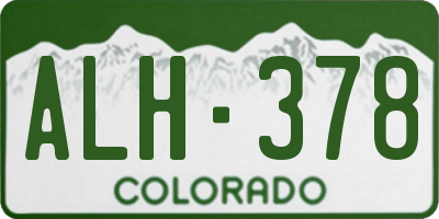 CO license plate ALH378