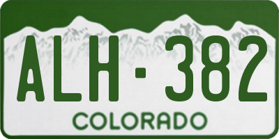 CO license plate ALH382
