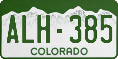 CO license plate ALH385