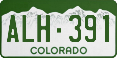 CO license plate ALH391