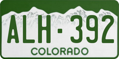 CO license plate ALH392