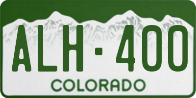 CO license plate ALH400