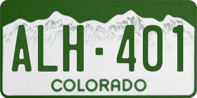 CO license plate ALH401