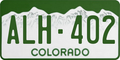 CO license plate ALH402