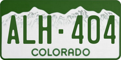 CO license plate ALH404